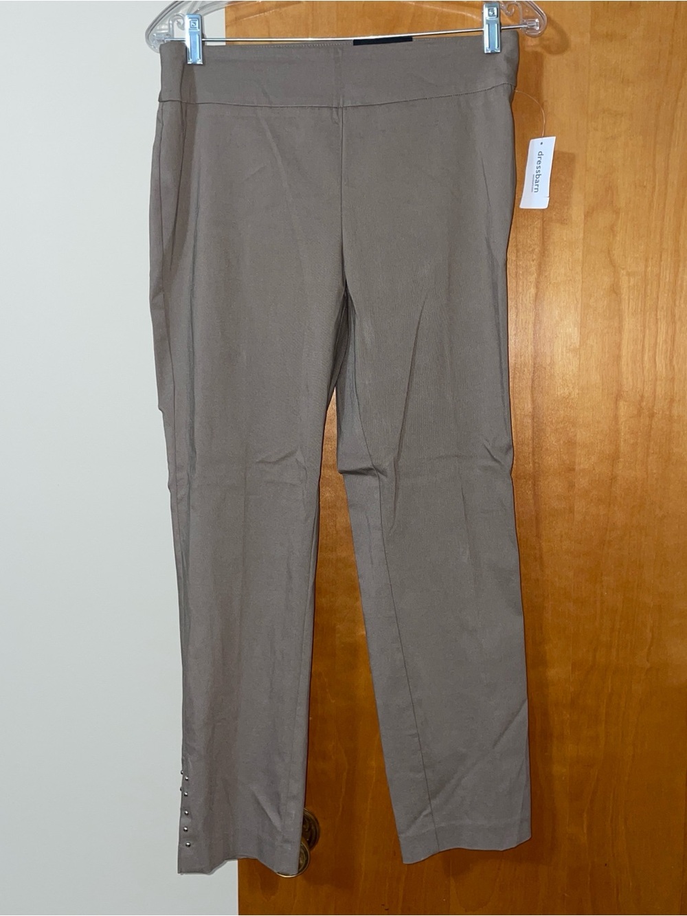 Roz & Ali Olive-Taupe Straight Leg Pants